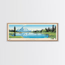 Lower Slide Lake, Wyoming Panoramic Wall Art Framed Canvas Print, Midcentury Modern, Pop Art, Home Decor, Travel Poster, Living Room Art