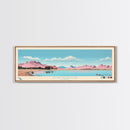 Lyman Reservoir, Arizona Panoramic Wall Art Framed Canvas Print, Midcentury Modern, Pop Art, Home Decor, Travel Poster, Bedroom Art