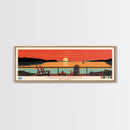 Manasquan Reservoir, New Jersey Panoramic Wall Art Framed Canvas Print, Midcentury Modern, Pop Art, Home Decor, Travel Poster, Living Room Art