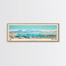 Mono Lake, California Framed Canvas Print, Panoramic Wall Art, Midcentury Modern, Pop Art, Home Decor, Travel Poster, Bedroom Art