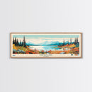 Naknek Lake, Alaska Framed Canvas Print, Panoramic Wall Art, Midcentury Modern, Pop Art, Home Decor, Travel Poster, Living Room Art