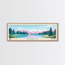 Niglaktak Lake, Alaska Framed Canvas Print, Panoramic Wall Art, Midcentury Modern, Pop Art, Home Decor, Travel Poster, Bedroom Art