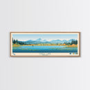 Odell Lake, Oregon Framed Canvas Print, Panoramic Wall Art, Midcentury Modern, Pop Art, Home Decor, Travel Poster, Living Room Art