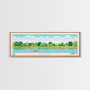 Olney Pond, Rhode Island Framed Canvas Print, Panoramic Wall Art, Midcentury Modern, Pop Art, Home Decor, Travel Poster, Living Room Art