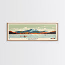 Otis Reservoir, Massachusetts Framed Canvas Print, Panoramic Wall Art, Midcentury Modern, Pop Art, Home Decor, Travel Poster, Living Room Art