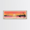 Pasfield Lake, Saskatchewan Framed Canvas Print, Panoramic Wall Art, Midcentury Modern, Pop Art, Home Decor, Travel Poster, Living Room Art