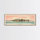 Pelican Lake, Manitoba Framed Canvas Print, Panoramic Wall Art, Midcentury Modern, Pop Art, Home Decor, Travel Poster, Bedroom Art