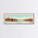 Radner Lake, Tennessee Framed Canvas Print, Living Room Art, Midcentury Modern, Panoramic Travel Poster, Pop Art, Wall Art