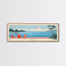 Sardis Lake, Mississippi Framed Canvas Print, Panoramic Wall Art, Midcentury Modern Decor, Bedroom Art, Pop Art, Travel Poster