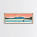 South Holston Lake, Virginia Framed Canvas Print, Lake House Art, Midcentury Modern Decor, Pop Art, Travel Poster, Living Room Wall Art