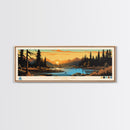 Spooner Lake, Nevada Framed Canvas Print, Lake House Decor, Midcentury Modern Art, Pop Art, Travel Poster, Bedroom Wall Art