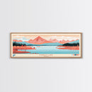 Stanley Lake, Idaho Framed Canvas Print, Lake House Art, Midcentury Modern Decor, Pop Art, Travel Poster, Living Room Wall Art