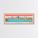 Tempe Town Lake, Arizona Framed Canvas Print, Lake House Art, Midcentury Modern Decor, Pop Art, Travel Poster, Bedroom Wall Art