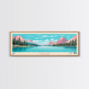 Tenaya Lake, California Framed Canvas Print, Lake House Decor, Midcentury Modern Art, Pop Art, Travel Poster, Living Room Wall Art