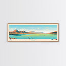Utah Lake, Utah Framed Canvas Print, Panoramic Lake House Decor, Midcentury Modern Art, Pop Art, Travel Poster, Bedroom Wall Art