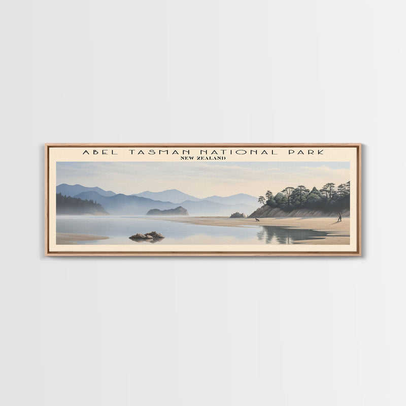 Abel Tasman National Park Travel Poster Print, Framed Canvas Print, New Zealand Travel Art, Wood Framed Art, Wall Hanging, Home Decor