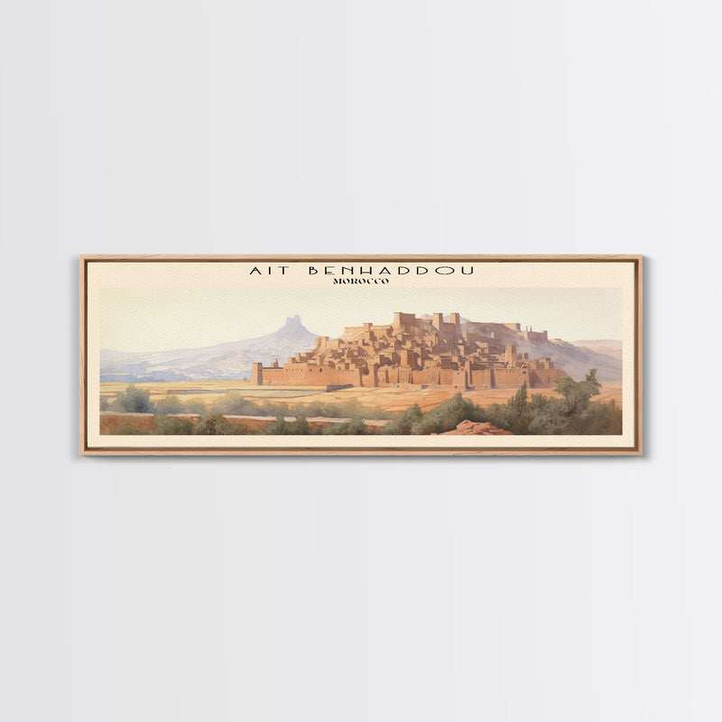 Ait Benhaddou Travel Poster Print, Framed Canvas Wall Art, Metal Wall Art, Morocco art, Gift For Him, Travel Wall Art, Travel Lover Gift