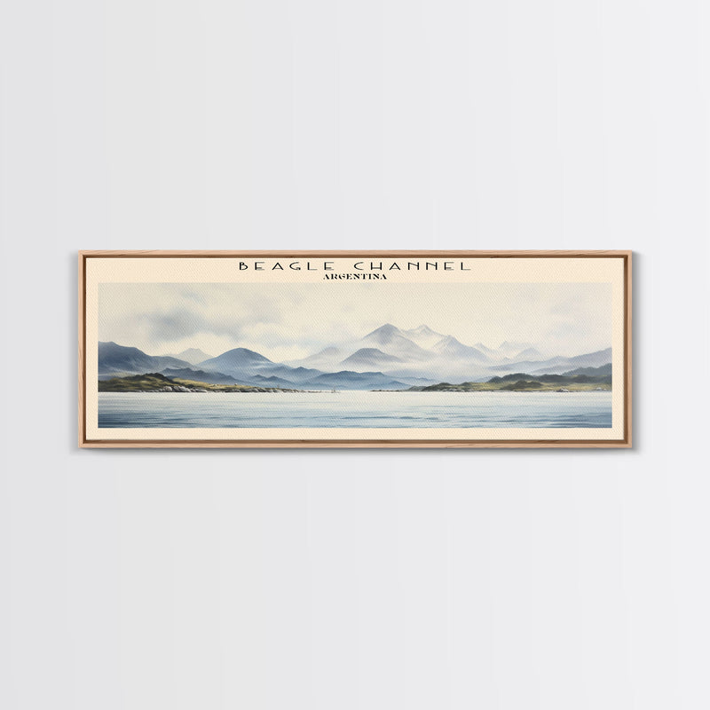 Beagle Channel Travel Poster Print, Framed Canvas Print, COUNTRY Travel Art, Wood Framed Art, Wall Hanging, Home Decor