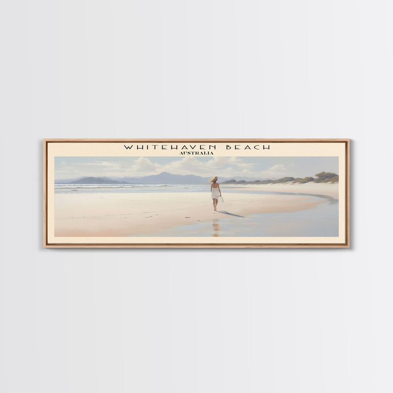 Whitehaven Beach Travel Poster Print, Framed Canvas Print, COUNTRY Travel Art, Wood Framed Art, Wall Hanging, Home Decor