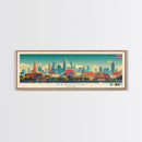 Bangkok, Thailand Travel Poster Panoramic Canvas Print, Bangkok, Thailand Painting, Thailand Art, Bangkok Travel Art, Guest Room Painting