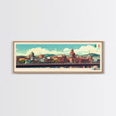 Belfast, Ireland Travel Poster Panoramic Canvas Print, Belfast, Ireland Painting, Ireland Art, Belfast Travel Art, Guest Room Painting