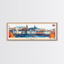 Bristol, England Panoramic Travel Poster Canvas Print, Bristol, England Painting, England Art, Bristol Panoramic Travel Art, Travel Painting