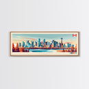 Calgary, Canada Panoramic Travel Poster Canvas Print, Calgary, Canada Painting, Canada Art, Calgary Travel Art, Living Room Painting
