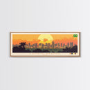 Campo Grande, Brazil Panoramic Travel Poster Canvas Print, Campo Grande, Brazil Painting, Brazil Art, Campo Grande Panoramic Travel Art, Travel Painting