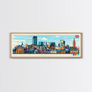 Panoramic Travel Poster Leeds, England Canvas Print, Leeds, England Painting, England Art, Leeds Travel Art, Guest Room Painting