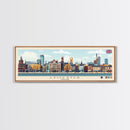 Leicester, England Panoramic Travel Poster Canvas Print, Leicester, England Painting, England Art, Leicester Panoramic Travel Art, Travel Painting