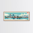 Medan, Indonesia Panoramic Travel Poster Canvas Print, Medan, Indonesia Painting, Indonesia Art, Medan Panoramic Travel Art, Travel Painting