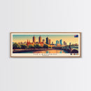Melbourne, Australia Panoramic Travel Poster Canvas Print, Melbourne, Australia Painting, Australia Art, Melbourne Travel Art, Living Room Painting