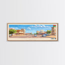 Ouagadougou, Burkina Faso Panoramic Travel Poster Canvas Print, Ouagadougou, Burkina Faso Painting, Burkina Faso Art, Ouagadougou Panoramic Travel Art, Travel Painting