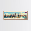 Phnom Penh, Cambodia Panoramic Travel Poster Canvas Print, Phnom Penh, Cambodia Painting, Cambodia Art, Phnom Penh Travel Art, Guest Room Painting
