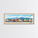 Portsmouth, England Panoramic Travel Poster Canvas Print, Portsmouth, England Painting, England Art, Portsmouth Panoramic Travel Art, Travel Painting