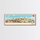 Panoramic Travel Poster Rabat, Morocco Canvas Print, Rabat, Morocco Painting, Morocco Art, Rabat Travel Art, Guest Room Painting