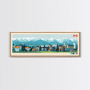 Red Deer, Canada Travel Poster Panoramic Canvas Print, Red Deer, Canada Painting, Canada Art, Red Deer Travel Art, Guest Room Painting