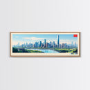 Zhengzhou, China Panoramic Travel Poster Canvas Print, Zhengzhou, China Painting, China Art, Zhengzhou Travel Art, Living Room Painting