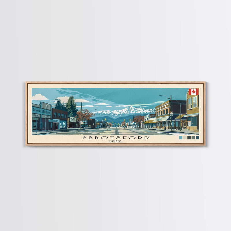 Abbotsford, Canada Panoramic Canvas Print, Abbotsford, Canada Painting, Canada Art, Abbotsford Travel Poster, Travel Art, Guest Room Painting