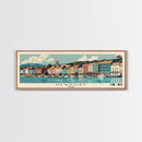 Newport, Wales Panoramic Canvas Print, Newport, Wales Painting, Wales Art, Newport Travel Poster, Travel Art, Housewarming Gift