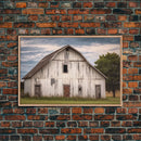 Rustic Farmhouse Wall Decor, White Barn Landscape Print, Farmhouse Living Room Decor, Farmhouse Kitchen Decor, Original Art, Old Barn Photo