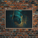 Blue Eyed Black Panther, framed canvas print, unique wall art, wildlife canvas art, living room wall art