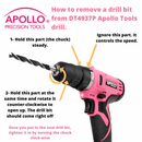 10.8 Volt Lithium-Ion Cordless Drill with 30 Piece Accessory Set PINK - DT4937P by Apollo Tools