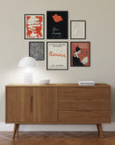 Black and red gallery wall