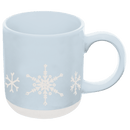 Snowflakes 14 oz Blue Stoneware Coffee Mug by Sweet Water Decor