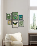 Green gallery wall