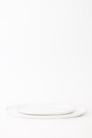Ines Oval Lipped Serving Plate - Matte White - Set of 2
