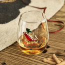 Crystal Christmas Santas Sleigh Wine Water Glasses Set Of 2 17 5OZ Xmas Diamond Merry Christmas Sant by The Wine Savant
