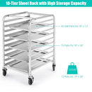 10 Sheets Aluminum Rolling Bakery Pan Rack by LJGDeals