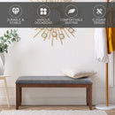 Upholstered Entryway Bench Footstool with Wood Legs by LJGDeals